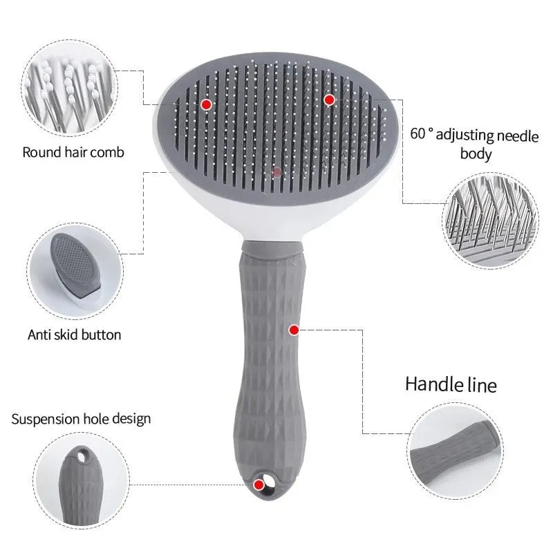 Pet Hair Brush & Comb – Dog & Cat Grooming Tool