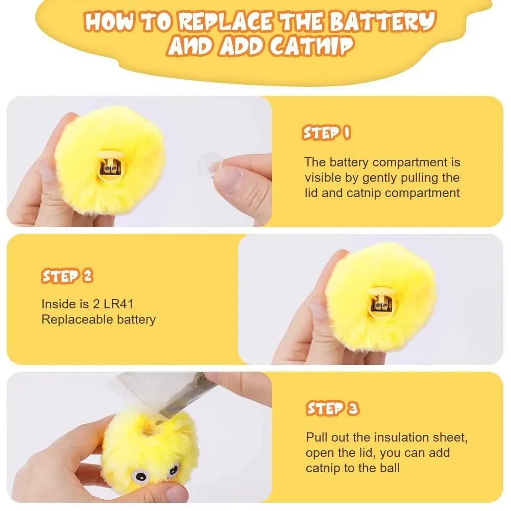 Automatic Interactive Cat Toy – Plush Sound Ball