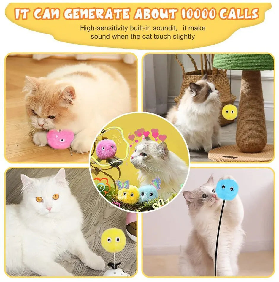 Automatic Interactive Cat Toy – Plush Sound Ball