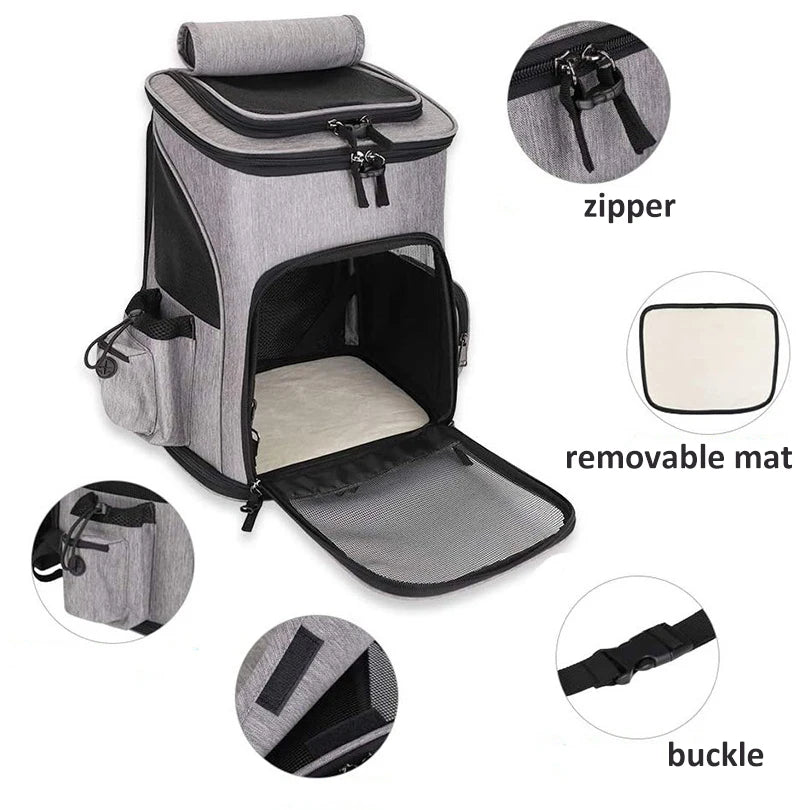 Expandable Foldable Pet Carrier Backpack – Large Capacity
