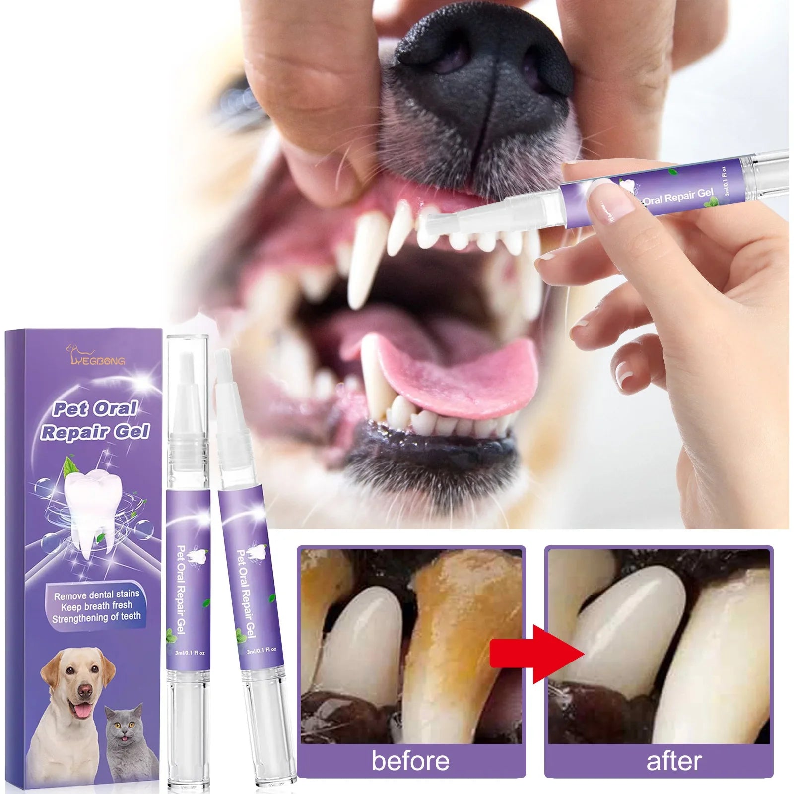 Pet Teeth Cleaning Pen – Oral Care Gel