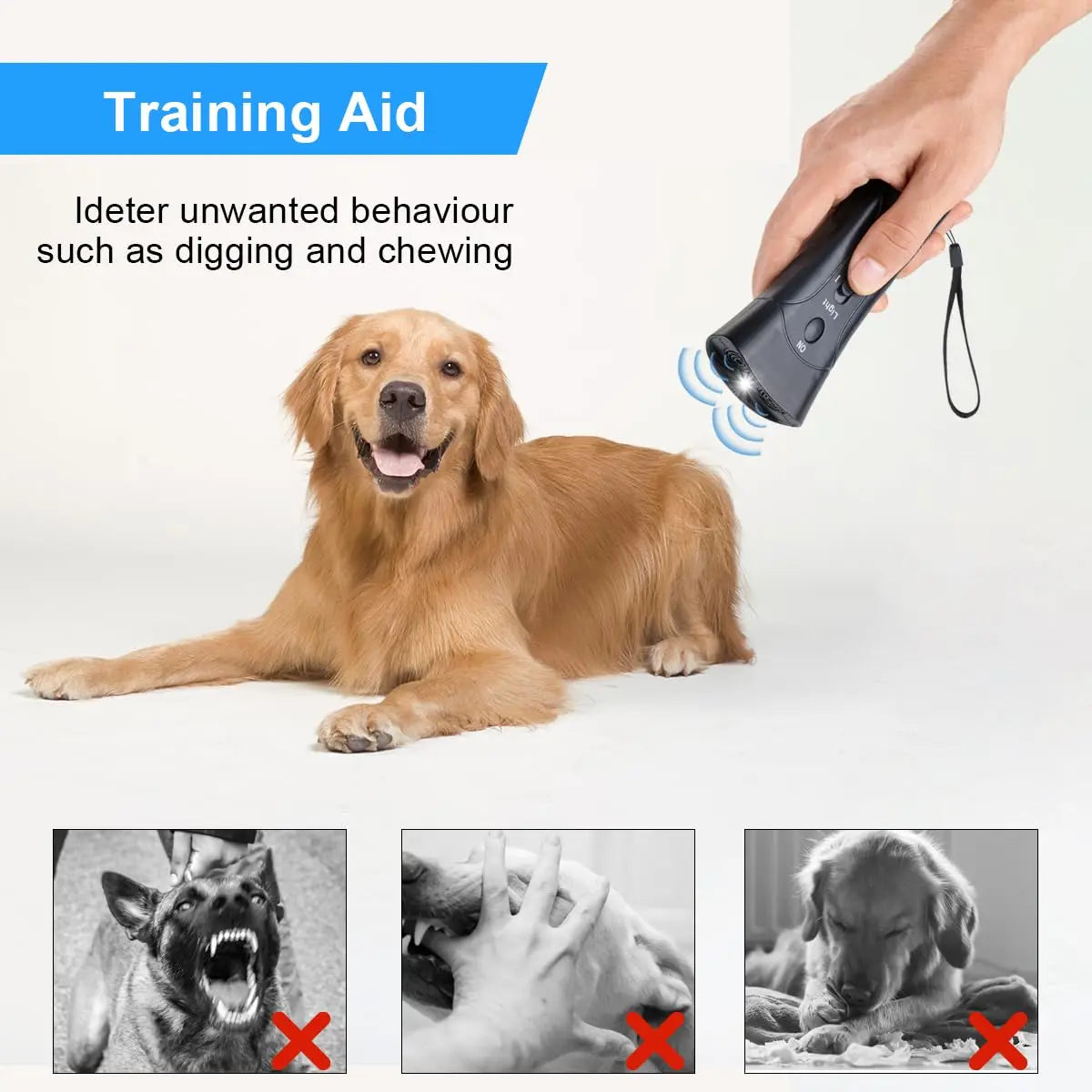 Ultrasonic Dog Bark Stop Trainer with LED