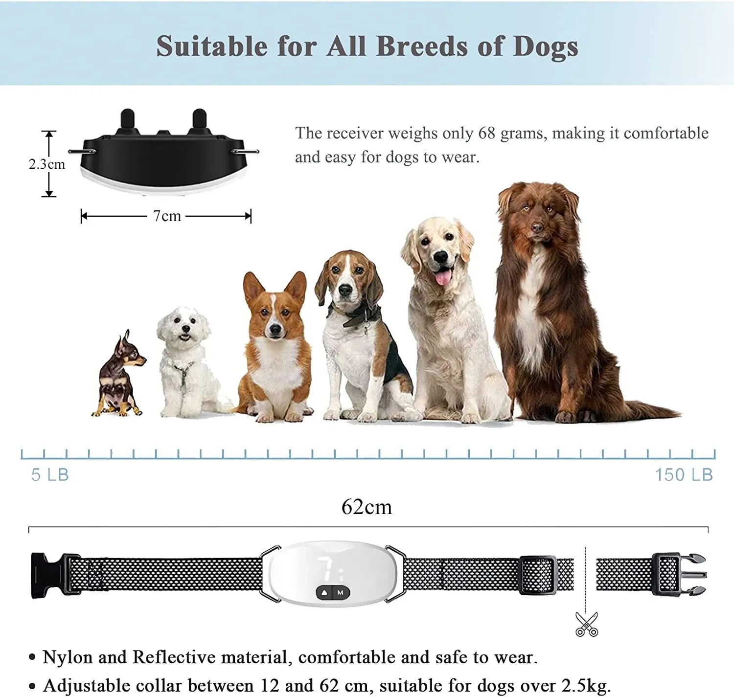 Anti-Bark Dog Training Collar – Electric, Vibration & Sound