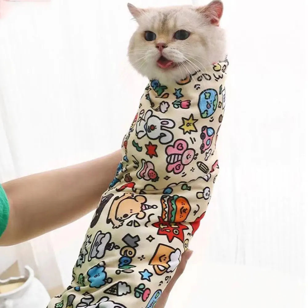 Self-Adherent Cat Grooming Wrap – Anti-Scratch & Escape