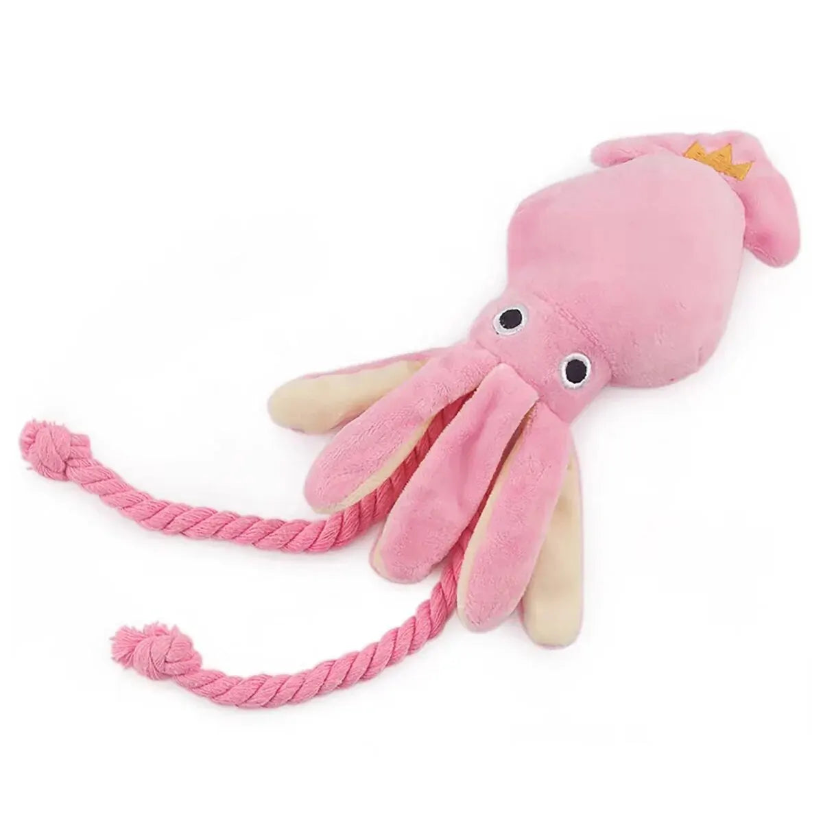 Squid Plush Dog Chew Toy – Squeaky Rope Toy