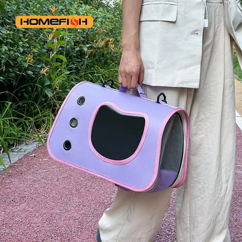 Foldable Pet Carrier Bag – Breathable Cat & Dog Bag