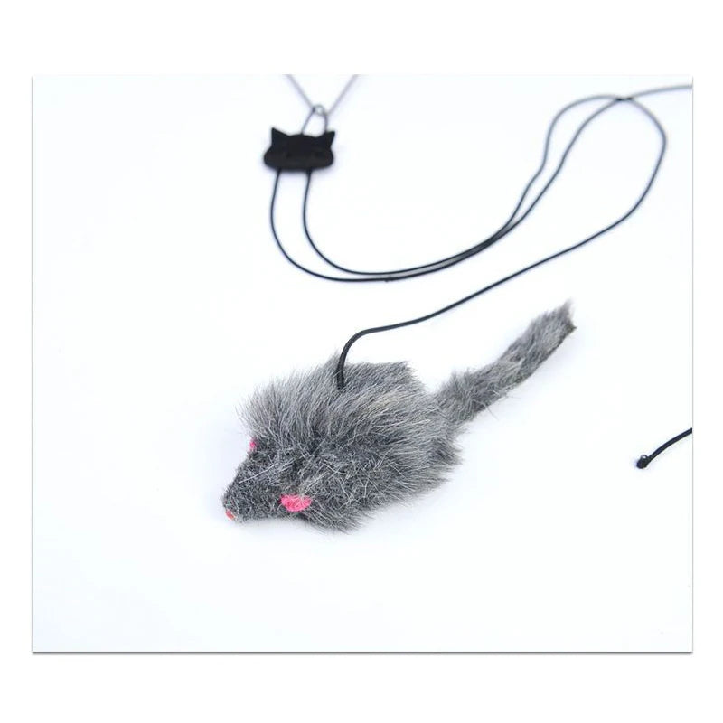 Hanging Door Mouse Cat Teaser Toy – Elastic Clip