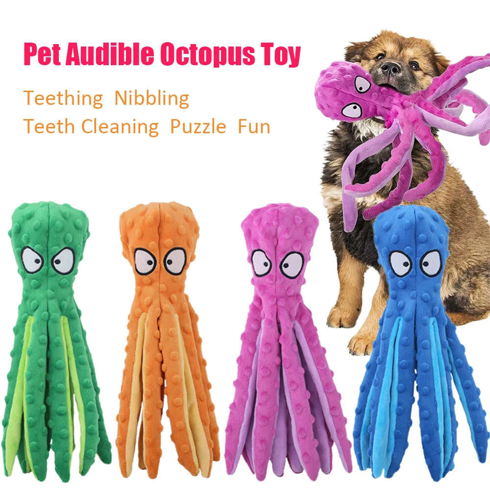 Octopus Plush Dog Toy – Squeaky Chew Toy