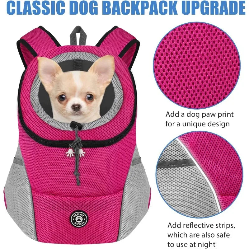 Double Shoulder Pet Carrier Backpack – Front Mesh Bag