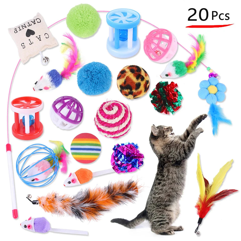 20-Piece Cat Toy Combo Set – Fun Interactive Toys